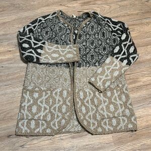Gentle Fawn Black and Tan Patterned Cardigan